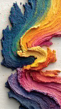 Colorful abstract painting showcasing vibrant brushstrokes and textured layers created with thick paint on canvas photo
