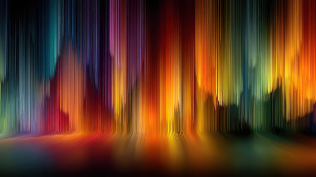 Vibrant abstract patterns create a mesmerizing display of colors at night in a digital art piece photo