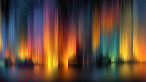 Vibrant display of northern lights illuminating the night sky over a tranquil landscape photo