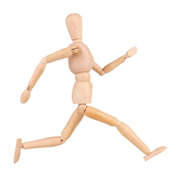 wooden man on white photo