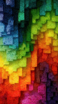 Colorful abstract design featuring vibrant gradients and geometric shapes in a varied palette of hues created digitally photo