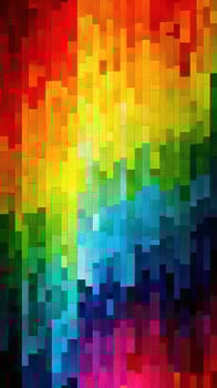 Colorful mosaic pattern showcasing gradient hues in warm and cool tones in a vibrant design photo