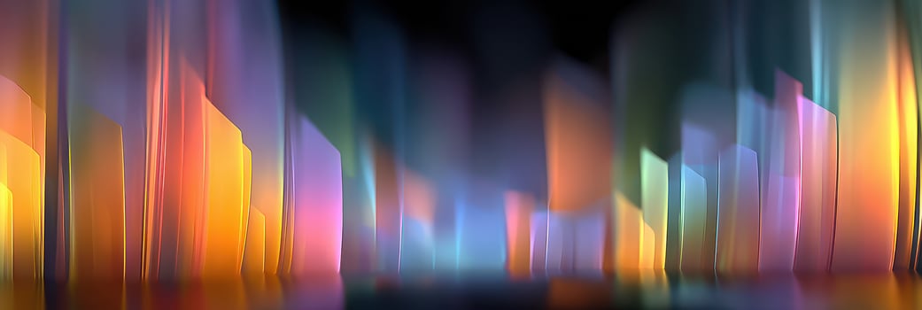 Vibrant cityscape at night with colorful lights illuminating the urban environment photo