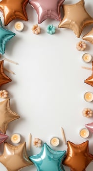 Festive Star Balloons and Candles Arrangement photo