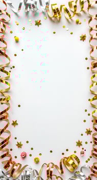 Party Supplies Frame Background, Festive Decor, Celebration photo