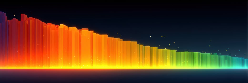 Colorful sound wave representation shows frequency distribution in a striking gradient design photo