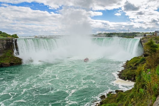 Panoramic view of Niagara waterfall, Canadian horseshoe Falls in Canada photo