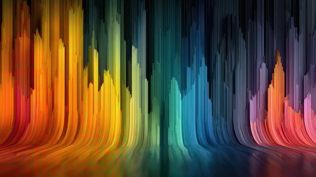 Vibrant abstract landscape with flowing colors in a digital artwork photo
