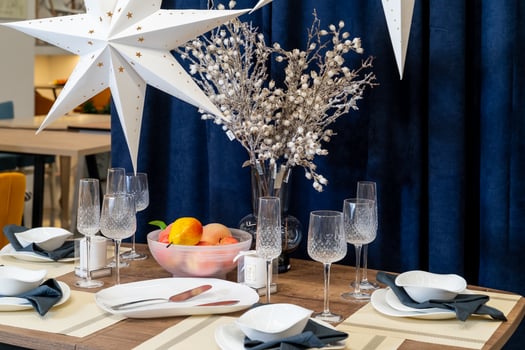 Elegant Dining Table with Stars and Decorative Elements photo