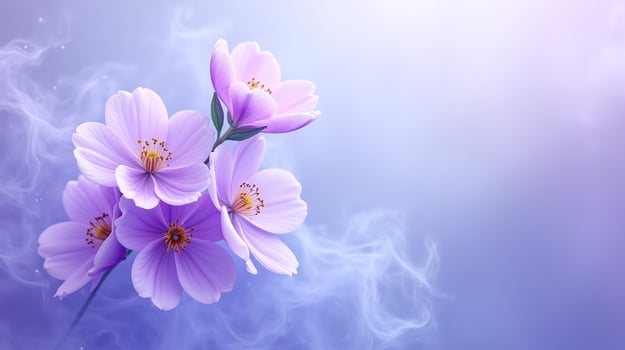 Breathtaking lavender flowers grace a serene, ethereal backdrop. photo