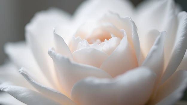 A delicate white rose radiates purity and elegance. photo