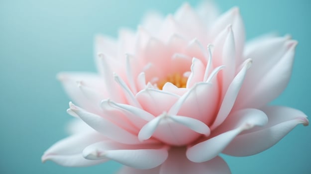 A delicately bloomed pink flower with white petals. photo
