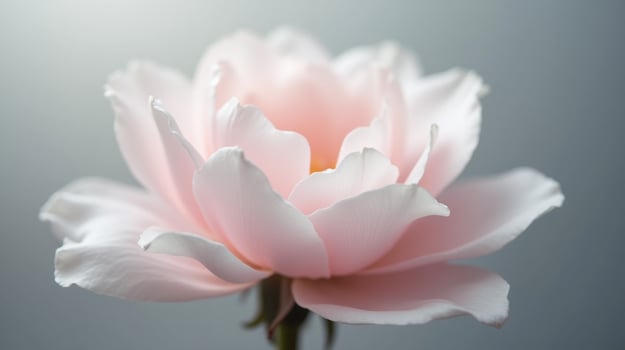 A delicate pink rose, exuding elegance and purity, against a soft, neutral background. photo