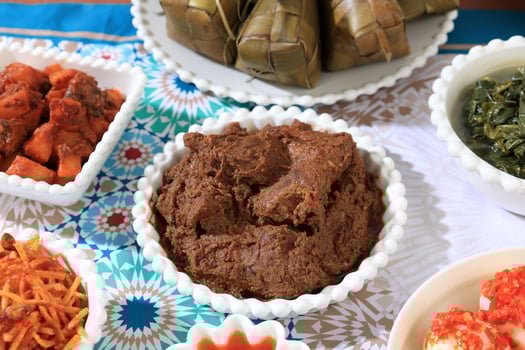 Close Up Rendang, Minangnese Bees Stew from Indonesia. photo
