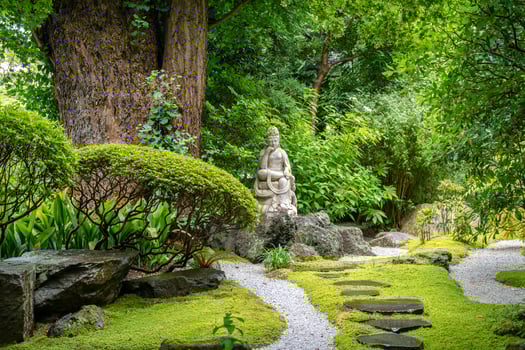 Kannon statue in Hokoku-ji shrine zen garden, Kamakura, Japan photo