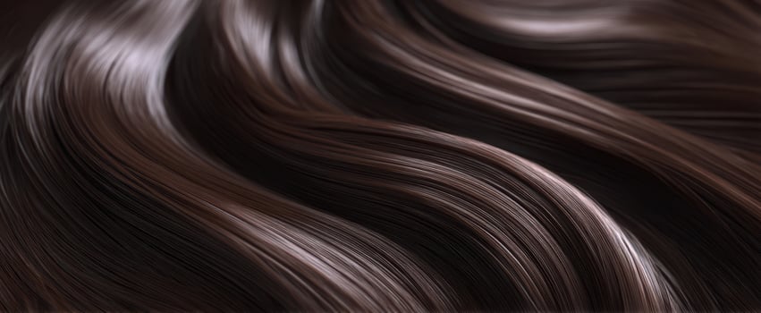 The Beautiful Shiny Brown Hair Flowing in Soft Waves photo