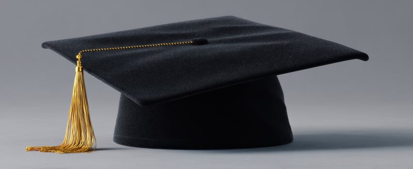 The graduation cap with tassel symbolizing academic achievement and success. photo