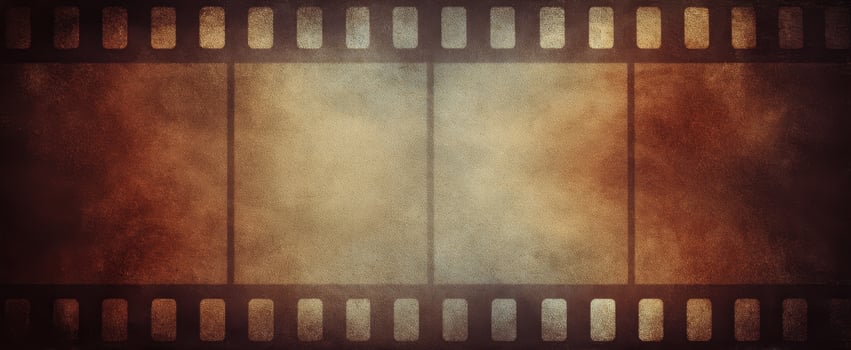 The vintage film strip with textured background for creative projects. photo