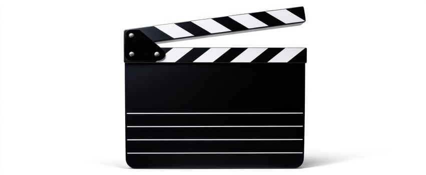 The classic clapperboard ready for a new film production scene. photo
