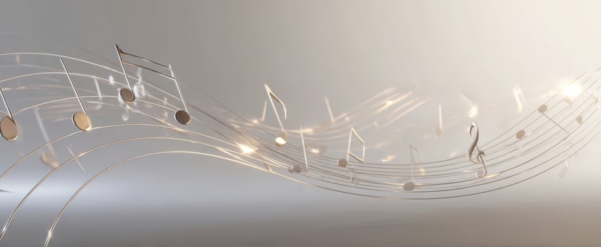 The harmonious flow of musical notes in an elegant abstract design photo