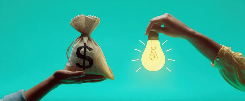 The Concept of Exchange Between Money and Bright Ideas photo