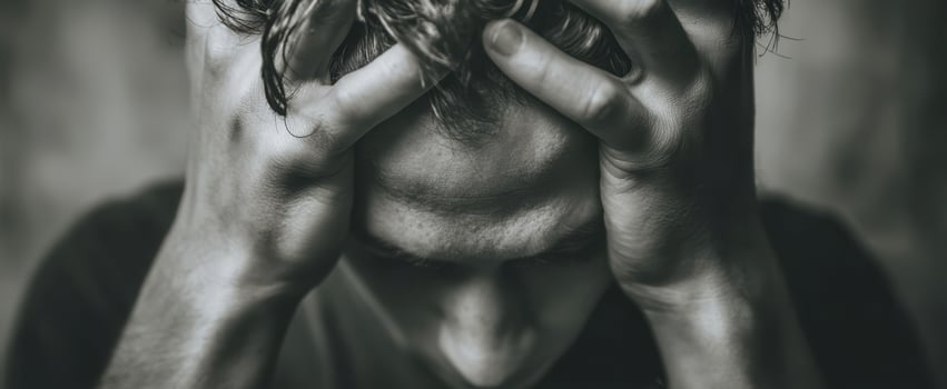 The Struggle of a Man Experiencing Emotional Distress and Vulnerability photo