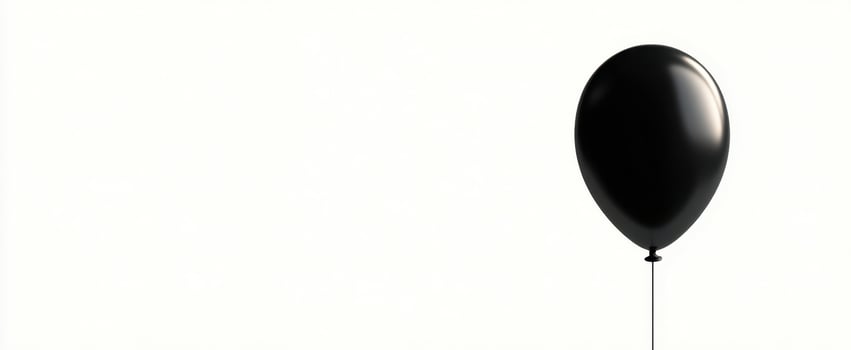The elegant black balloon floating gracefully against a minimalist background. photo