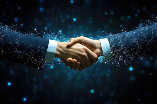 Business deal, digital connection photo