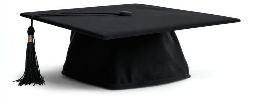 The classic black graduation cap with tassel for academic achievement. photo