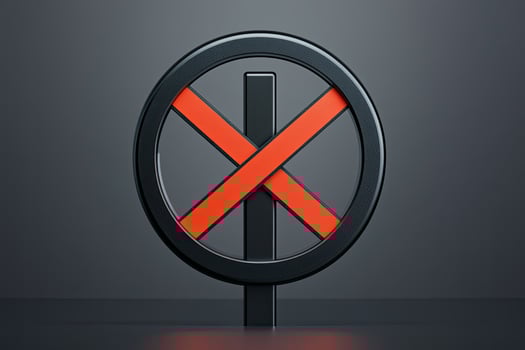 Prohibited symbol, circular, black, red X photo