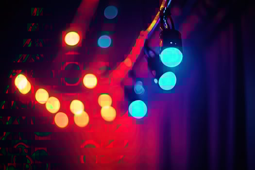Colorful stage lights photo
