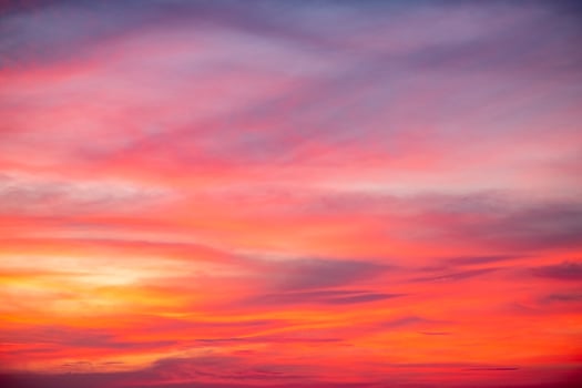 Sky,Beautiful sunset view, luxury soft gradient orange gold clouds and sunlight on the blue dramatic sky perfect for the background, morning, evening,Twilight, climate change,horizontal sunset photo