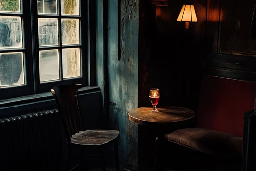 Cozy corner in a dimly lit pub photo