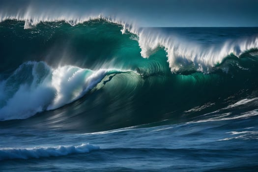 A large wave breaking on the ocean photo