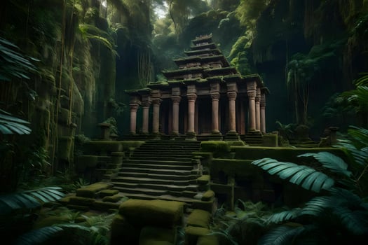 An ancient temple in the jungle photo