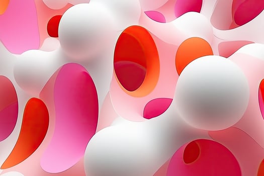 Abstract 3D form with vibrant colors. Interlocking shapes, organic forms photo