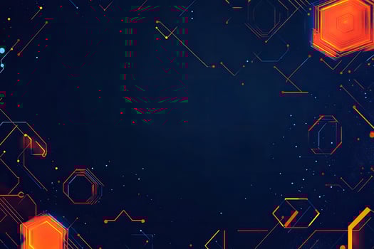 Abstract digital art with vibrant lines and hexagons photo