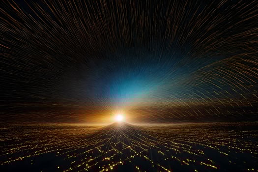 A long exposure photograph of a bright light in the sky photo