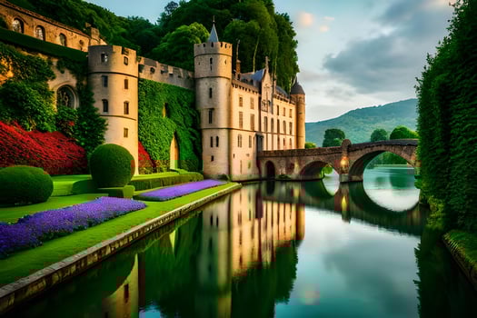The beautiful castle in france photo