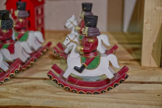 Colorful Decorative Rocking Horse Toys with Soldiers photo