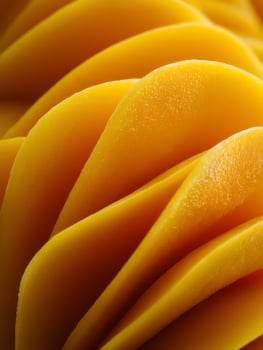 Close Up of Sliced Mango, Vibrant Yellow Fruit Texture. photo