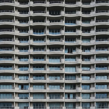 A large apartment building with many balconies photo
