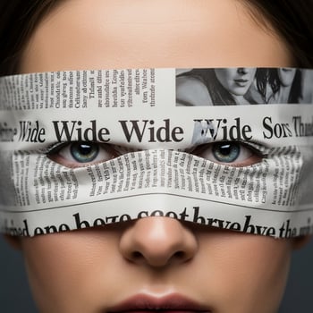 A woman with a blindfold over her eyes photo