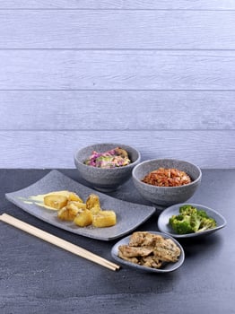 Asian-inspired meal with chicken and vegetables photo