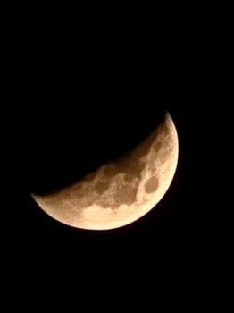Crescent Moon in Dark Sky High Resolution Night Sky Astronomy Photo