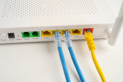 Ethernet cable with wireless router photo