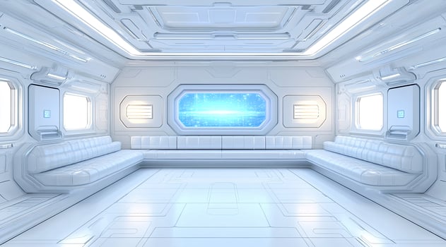 White futuristic spaceship interior photo