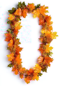 Autumnal leaf wreath in a circle shape photo