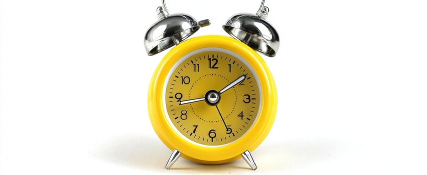 The Vintage Yellow Alarm Clock for Timely Wake-Ups and Home Decor. photo