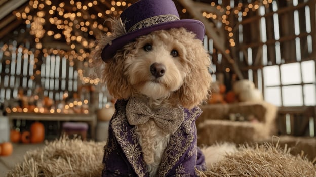 Adorable Poodle in Halloween Costume photo